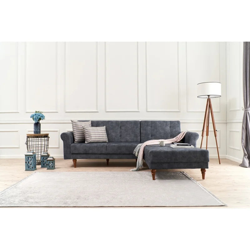 Sofa Bed: 89'' Upholstered L Shape Sofa Cum Bed