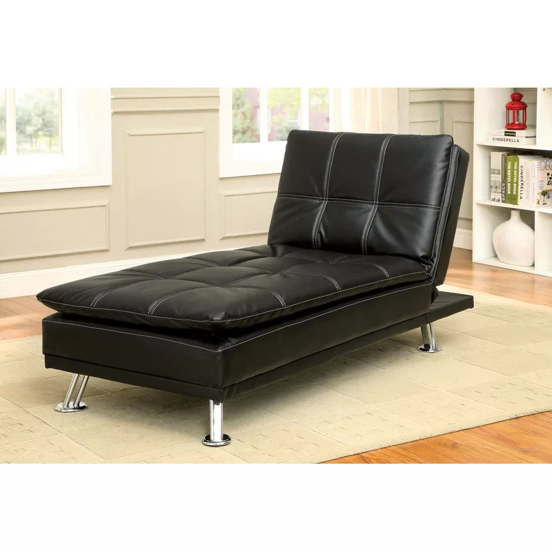 Sofa Bed: Black Leather Sectional L Shape Sofa Cum Bed(Set)