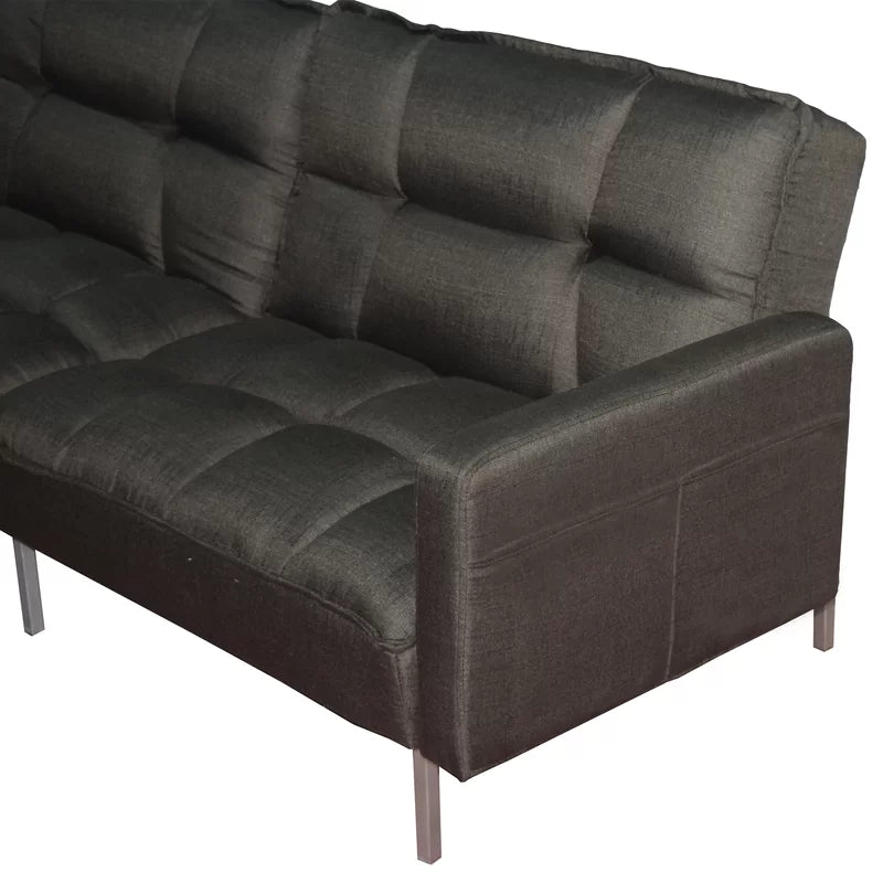 Sofa Bed: Brown Fabric L Shape Sofa Cum Bed