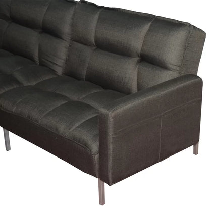 Sofa Bed: Brown Fabric L Shape Sofa Cum Bed