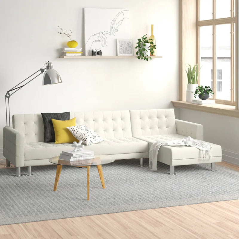 Sofa Bed: L Shape Sofa Cum Bed White