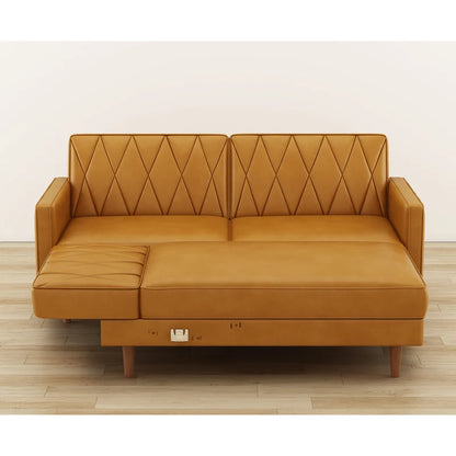 Sofa Bed: Leather Sectional L Shape Sofa Cum Bed