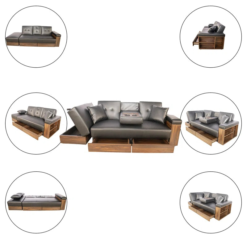 Sofa Bed: Leather Sectional Sofa Cum Bed