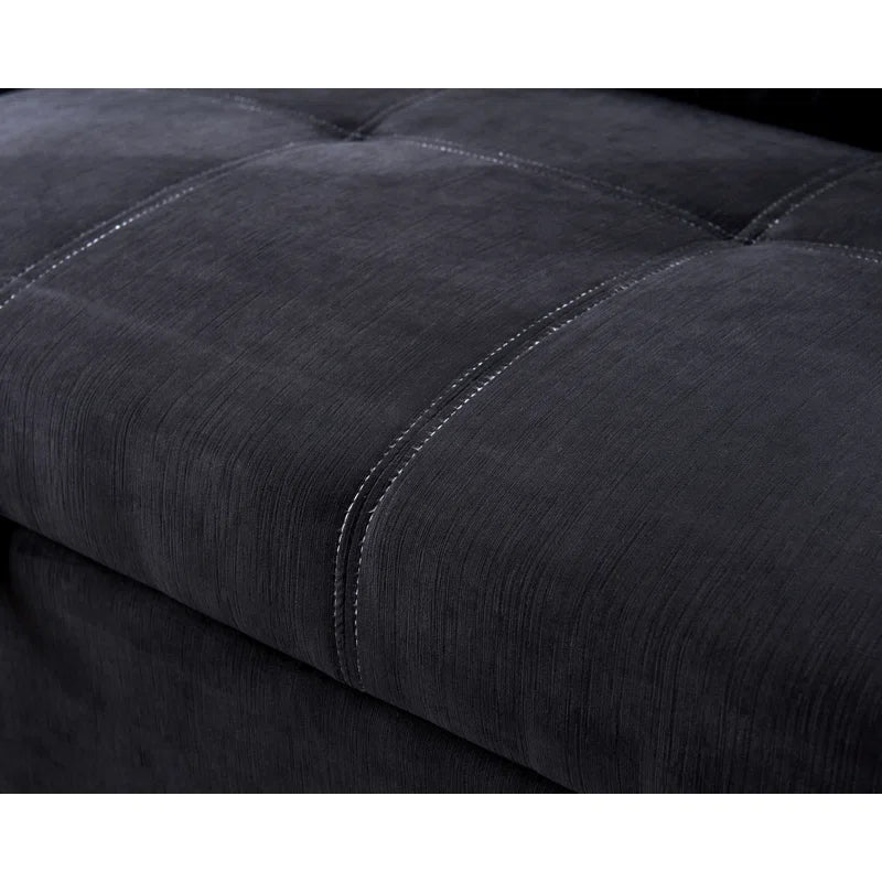 Sofa Bed: Upholstered L Shape Sofa Cum Bed Black