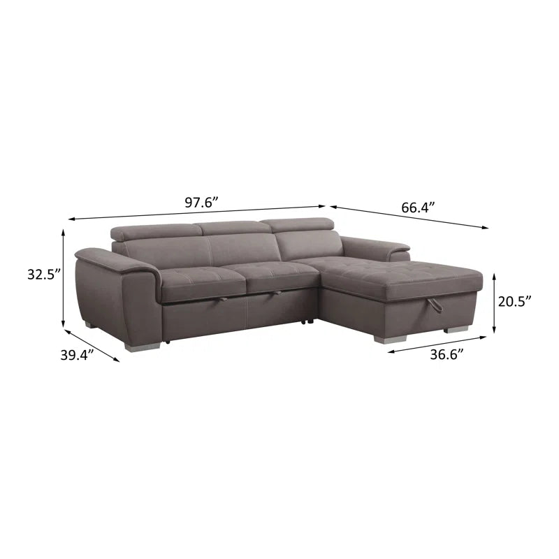 Sofa Bed: Upholstered Modern L Shape Sofa Cum Bed
