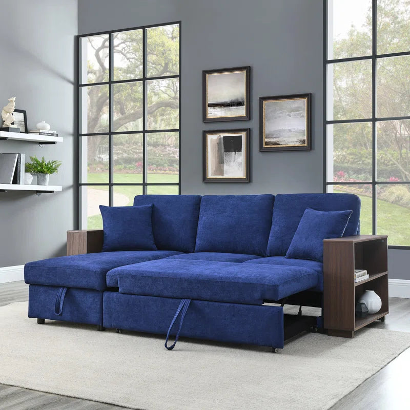 Sofa Bed: Upholstered Sectional L Shape Sofa Cum Bed