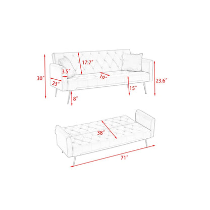 Sofa Cum Bed: 70.95'' Upholstered Sofa Bed