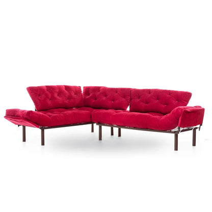 Sofa Cum Bed: Red L Shape Sofa Cum Bed