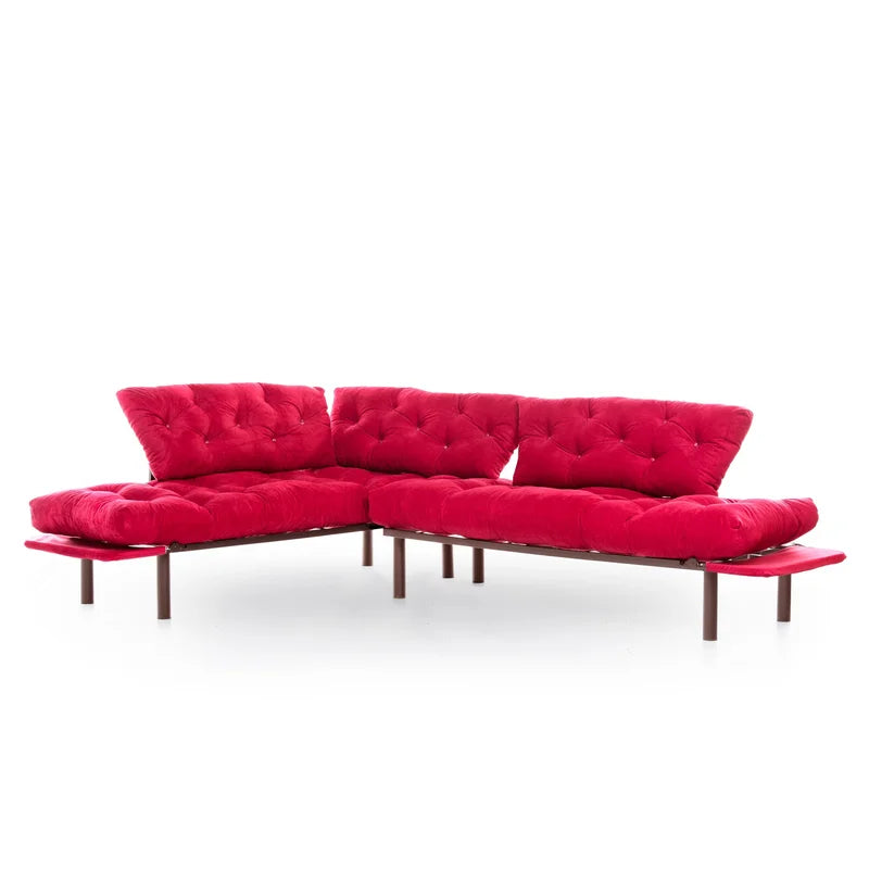 Sofa Cum Bed: Red L Shape Sofa Cum Bed