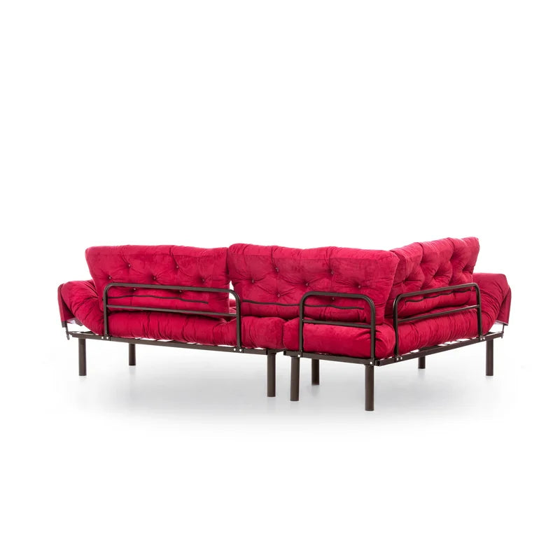 Sofa Cum Bed: Red L Shape Sofa Cum Bed