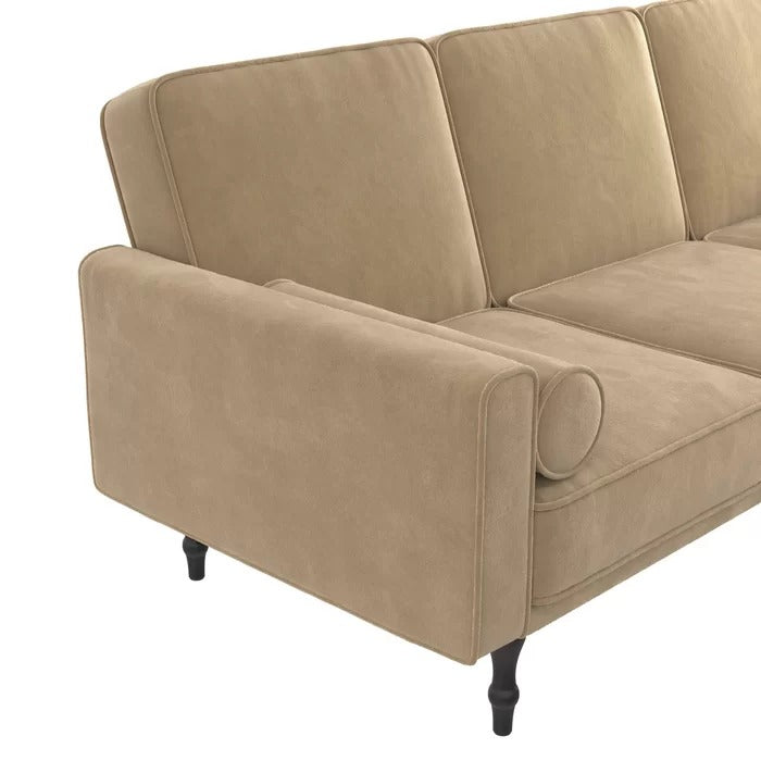 Sofa Cum Bed: Wide Velvet Reversible Sleeper Sofa & Chaise