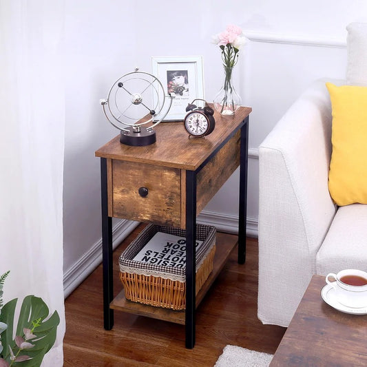 End Table: Tall End Table with Storage