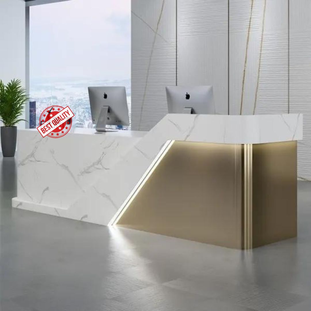 Reception Table: Marble Counter Desk