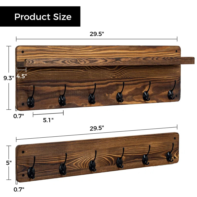 Wall Hook: Wooden Wall Hook with Rack