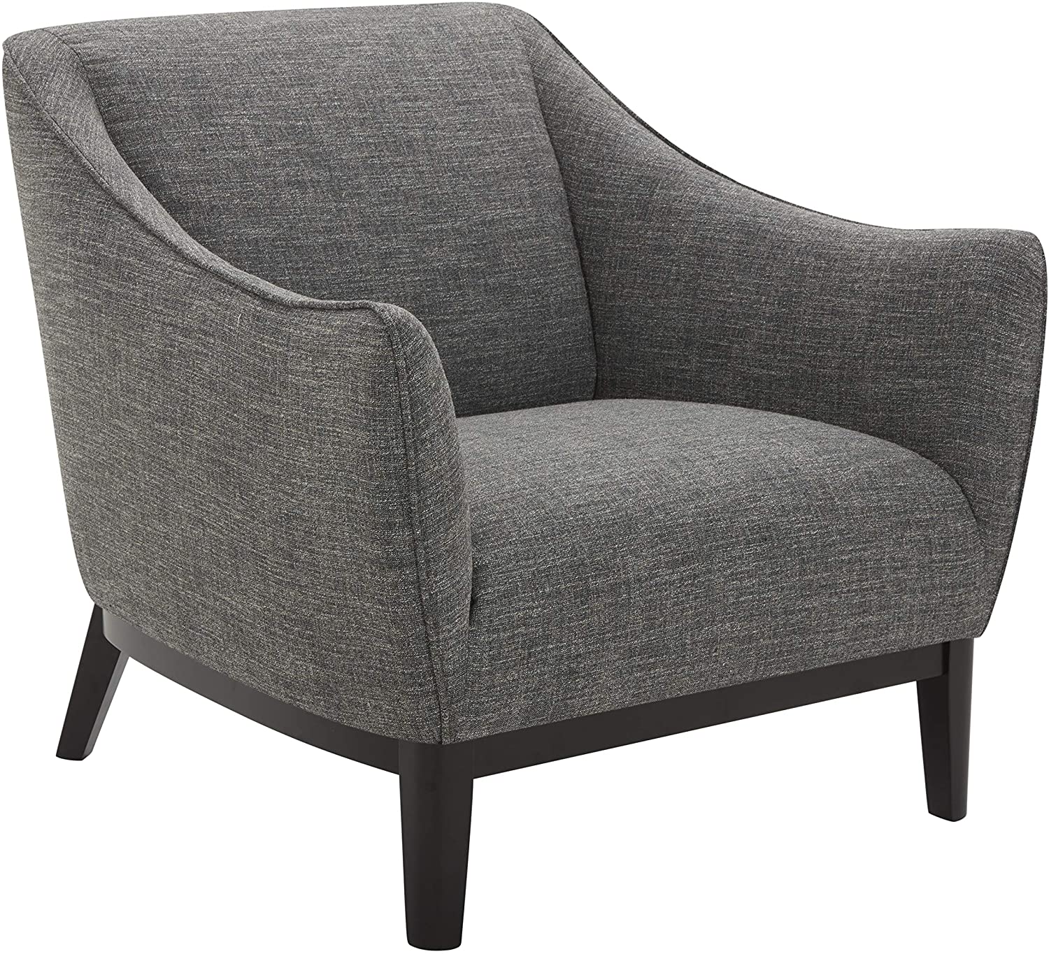 Sofa Chair: Dark Grey Chair with Curved Armrests
