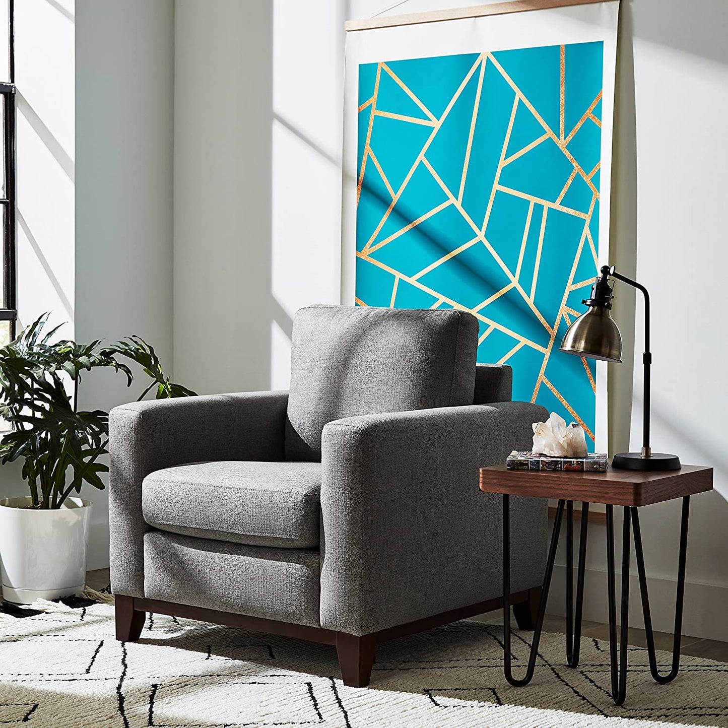 Sofa Chair : Grey Weave Living Room Arm Chair