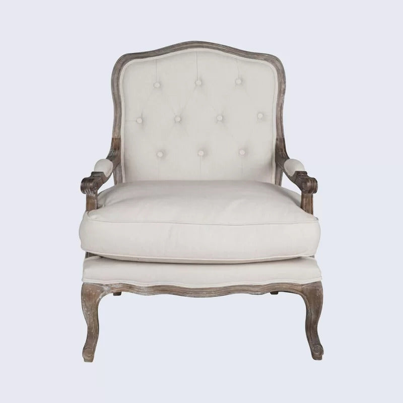 1 Seater Sofa Set : BEN 29'' Wide Tufted Linen Armchair
