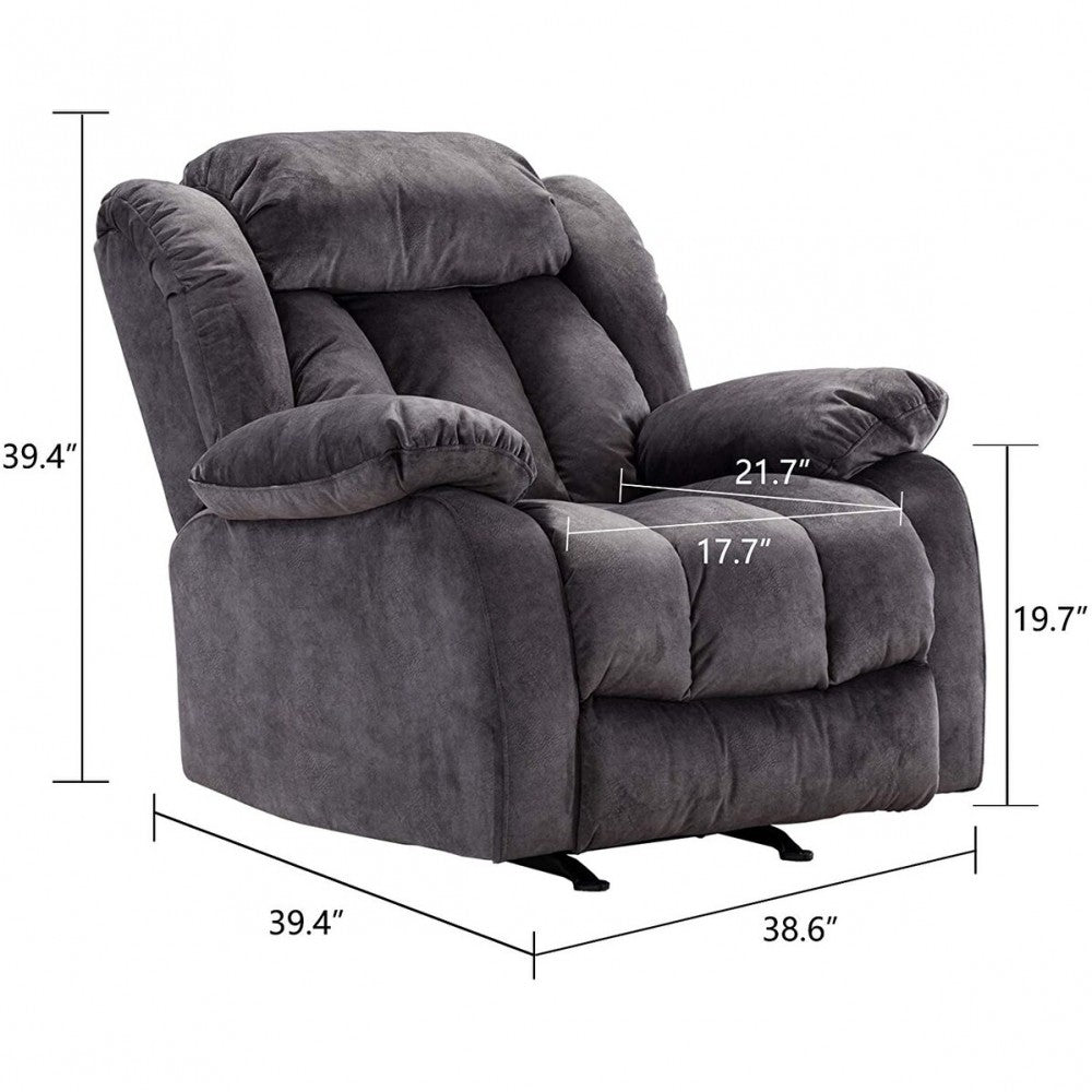 Recliners:-Fabric Manual Recliner And Massage Chairs In Grey Color