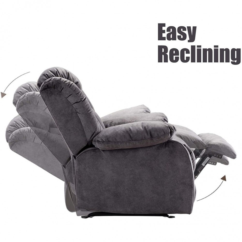 Recliners:-Fabric Manual Recliner And Massage Chairs In Grey Color