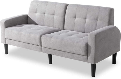 2 Seater Sofa : Light Grey Fabric 2 Seater Sofa