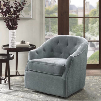 1 Seater Sofa Set : Sid 30.3'' Wide Tufted Velvet Swivel Armchair