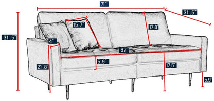 2 Seater Sofa : Velvet Fabric Sofa