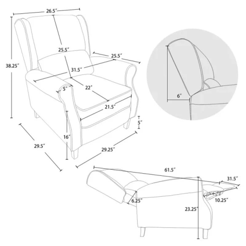 Massage Chairs: 29.25'' Wide Manual Standard Recliner & Massage Chair