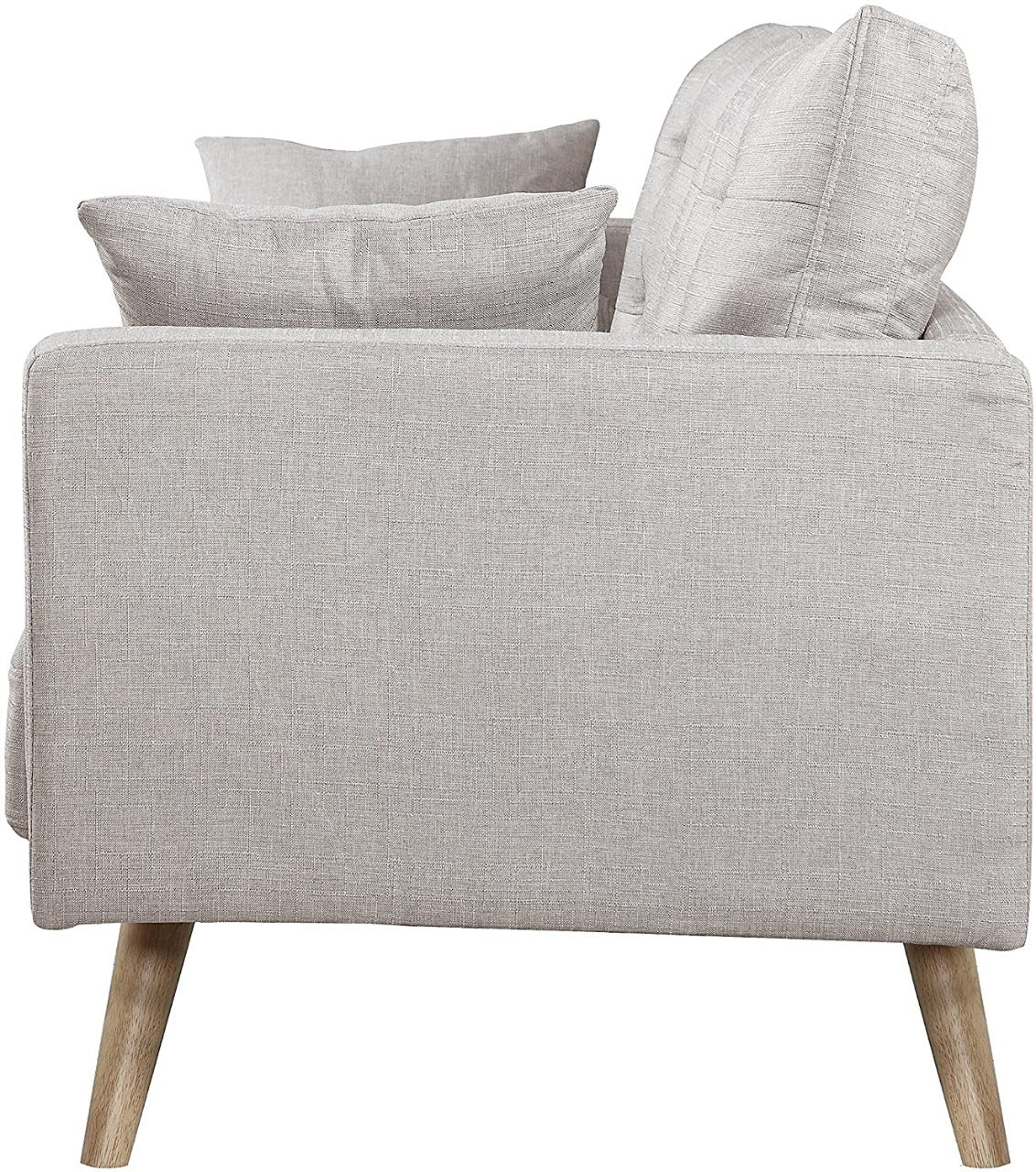 2 Seater Sofa : Modern Tufted Upholstered Fabric Sofa Couch, Ash Velvet