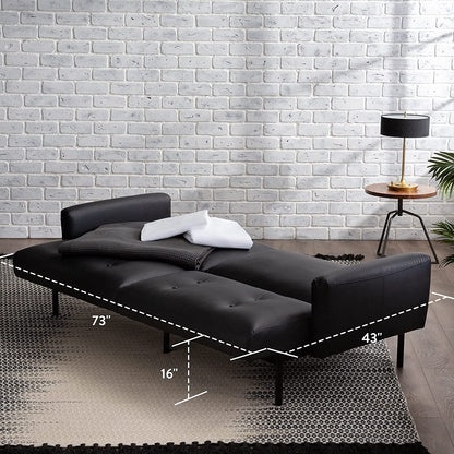 2 Seater Sofa : Black Faux Leatherette Sofa Set