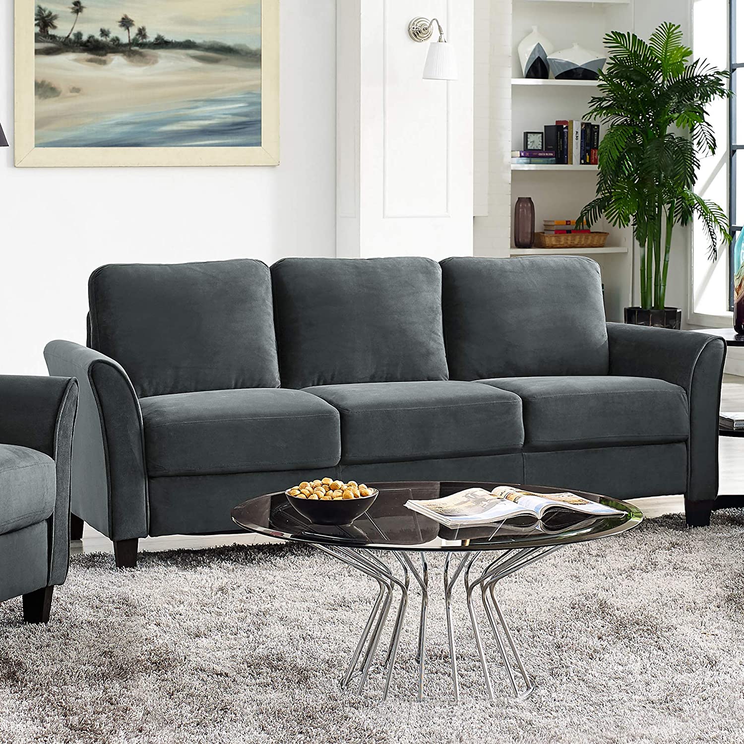 Gray fabric outlet sofa set