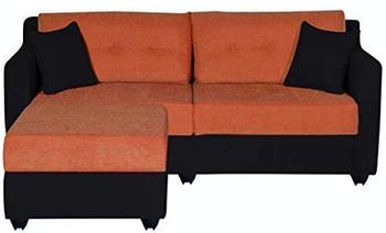 4 Seater Sofa Set:-  Lisbon Fabric Sofa Set  (Orange and Black)