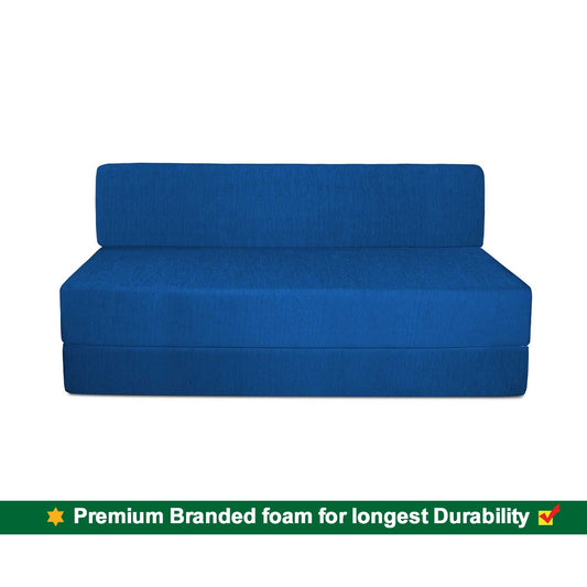 Sofa Cum Beds: 2 Seater Sofa Bed-Royal Blue- 4ft x 6ft with Free micro fiber Designer cushions