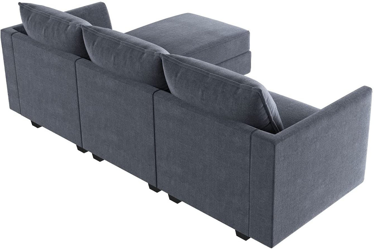 3 Seater Sofa : Office Sofa Couch with Chaise L Shape Couch
