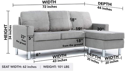 L Shape Sofa Set: JACK Modern Sectional Sofa