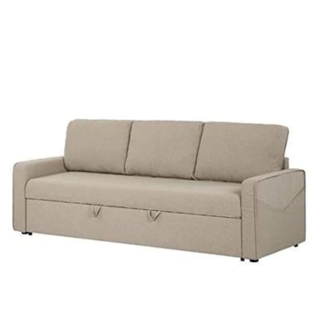 3 Seater Sofa Set- Hardwood, Fabric Sofa Cum Bed Set , Standard Size, (Beige)
