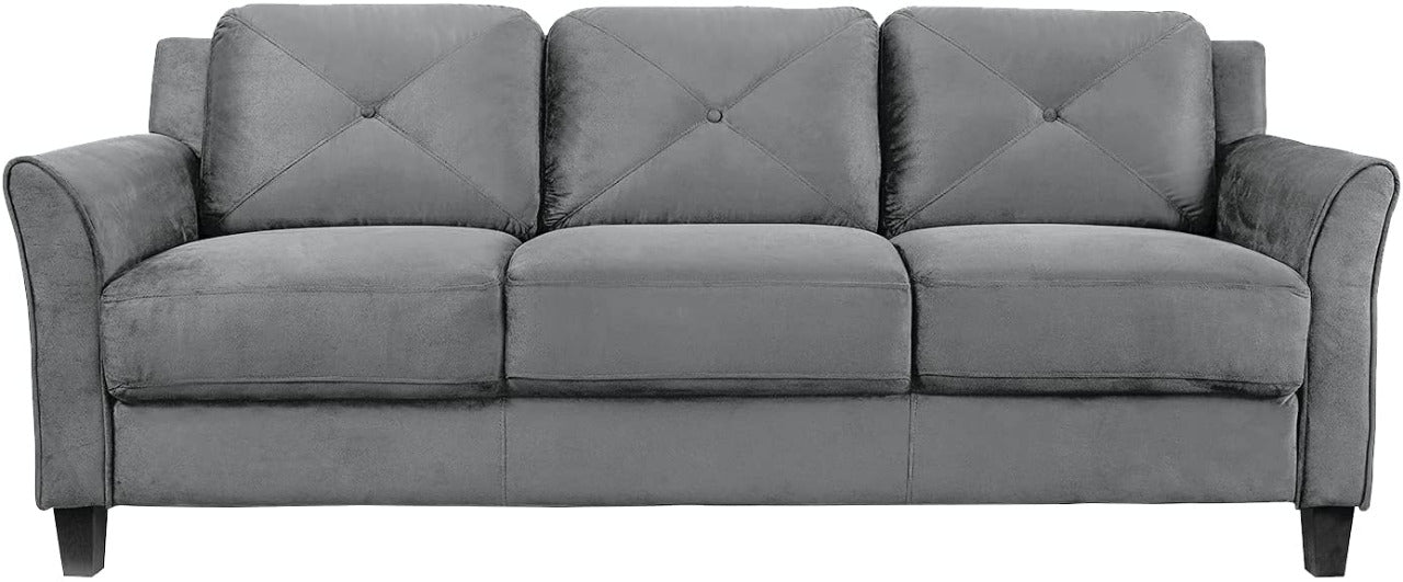 3 Seater Sofa : Black Fabric Sofa Set