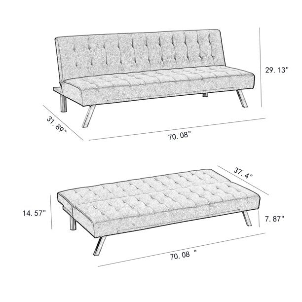 3 Seater Sofa: Charcoal Convertible Sofa Set