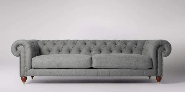 3 Seater Sofa Set:- Light Grey Ultra Fabric Sofa Set