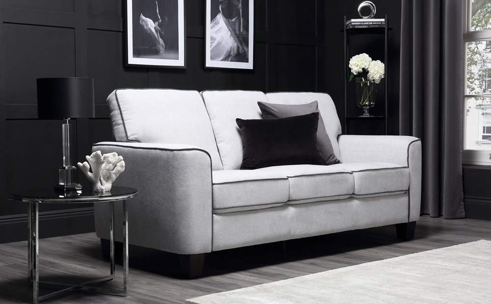 3 Seater Sofa Set Shreya Plush Fabric Sofa Set (Grey )