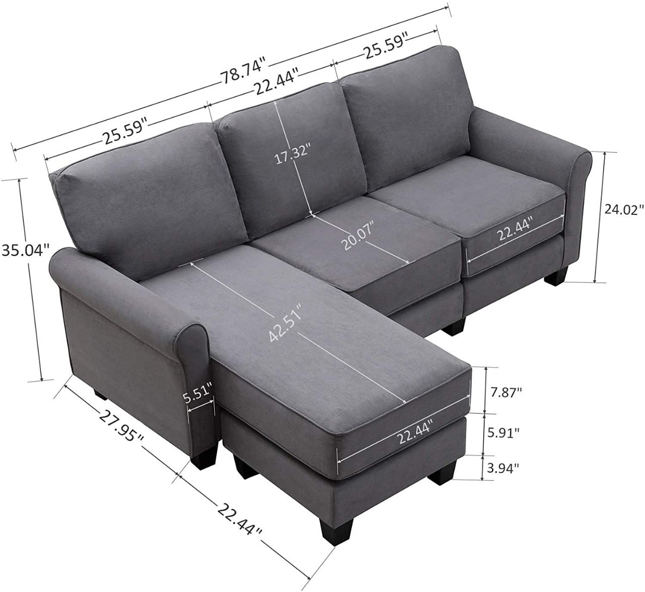 L Shape Sofa Set:  Sofa Couch for Small Apartment L Shape Sofa Set