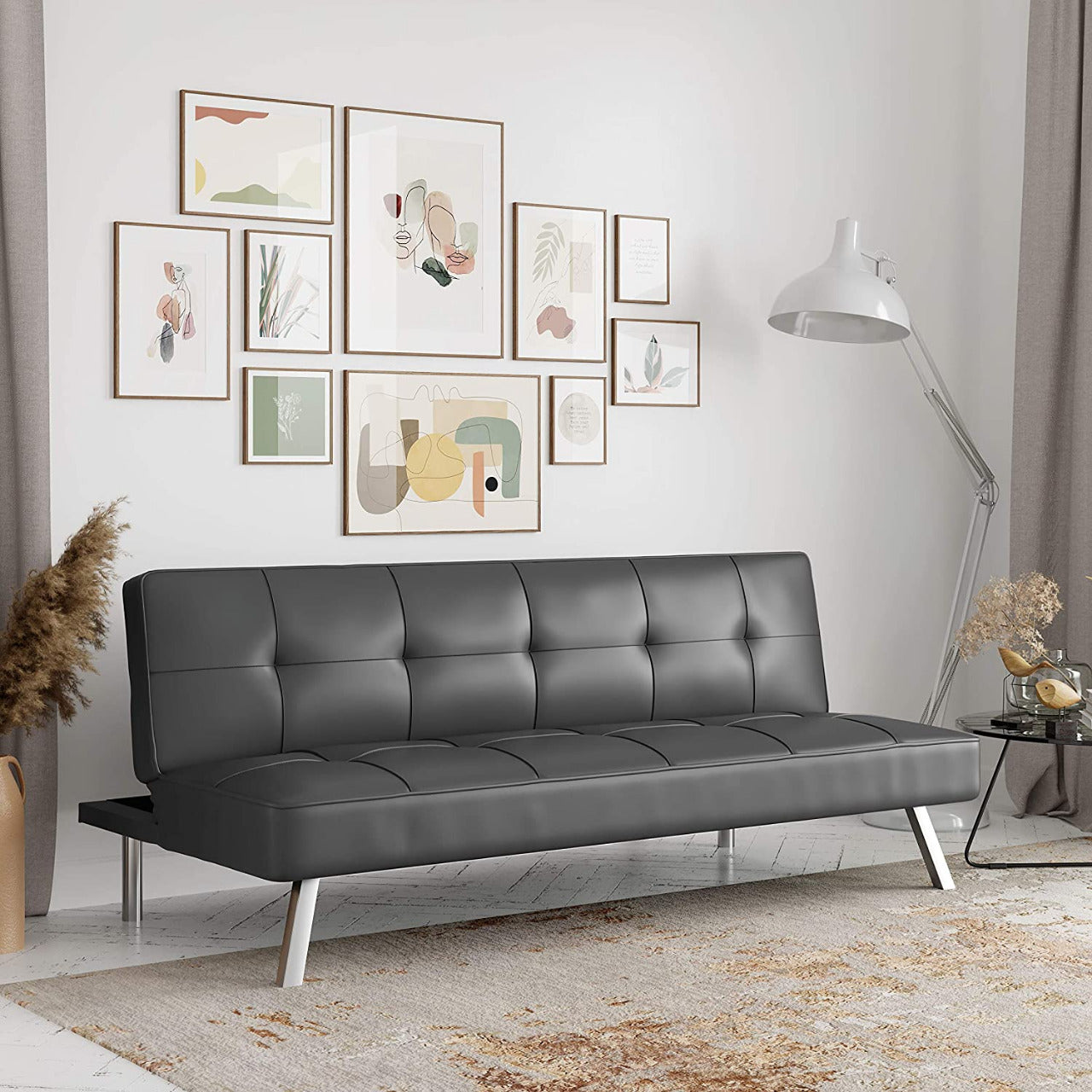 3 Seater Sofa : Sofabed in Dark Gray color