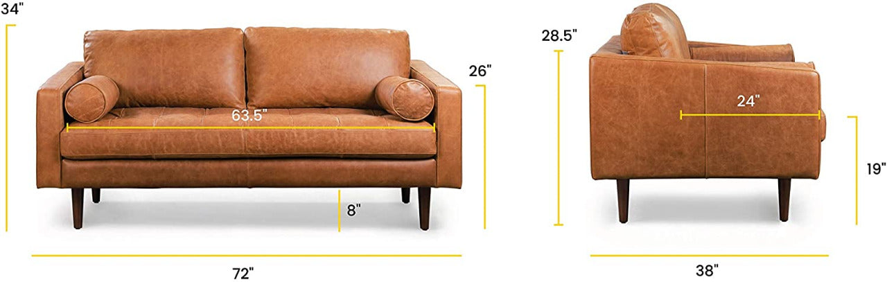 2 Seater Sofa : Tanned Leatherette 2 Seater Sofa Set