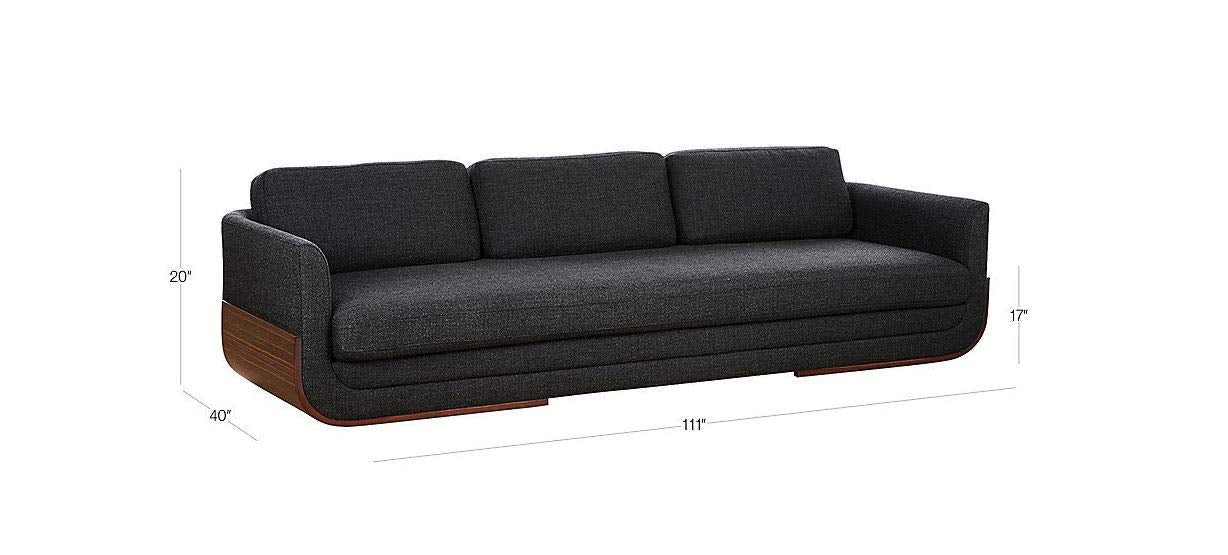 3 Seater sofa Set Fabric Sofa Set (Charcoal Grey)