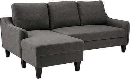 3 Seater Sofa : Upholstered Office Sofa Chaise Sleeper (Grey)