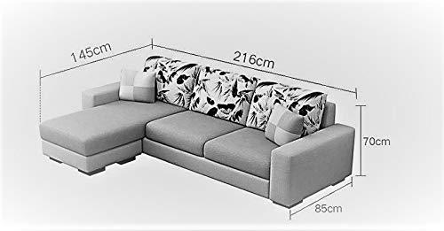 L Shape Sofa Set:- Modern Fabric Sofa Set (Navy Blue & Grey)