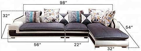 L Shape Sofa Set: -Hardwood Roland Sectional Leatherette Sofa Set with 1 Puffy (Pear Green and White)