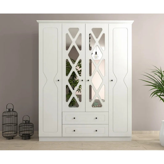 4 Door Wardrobes: Established 4 Door Manufactured Wood Wardrobe