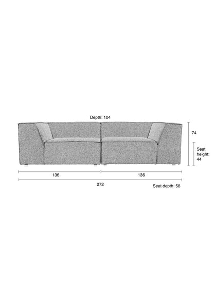4 Seater Sofa Set: 107'' Tuxedo Arm Sofa