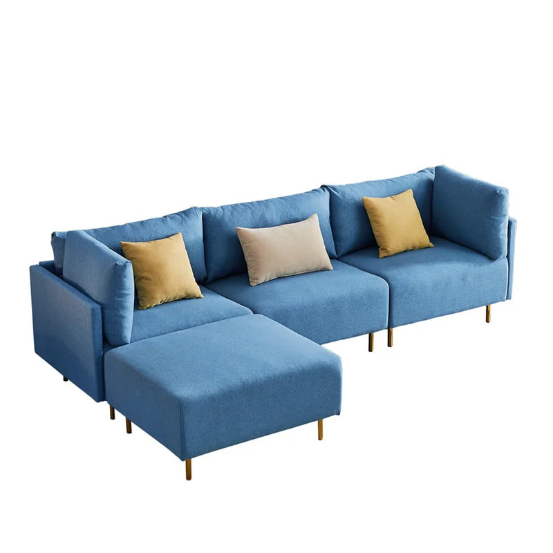 4 Seater Sofa Set: 109'' Square Arm L Shape Sofa Set