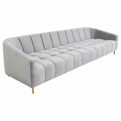 4 Seater Sofa Set: 110'' Velvet Square Arm Sofa